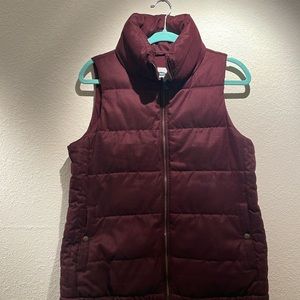 Old Navy Burgundy Puffer Vest
